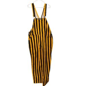 Game Bibs Overalls Mens LG Yellow Black Striped Iowa Hawkeyes Steelers App State